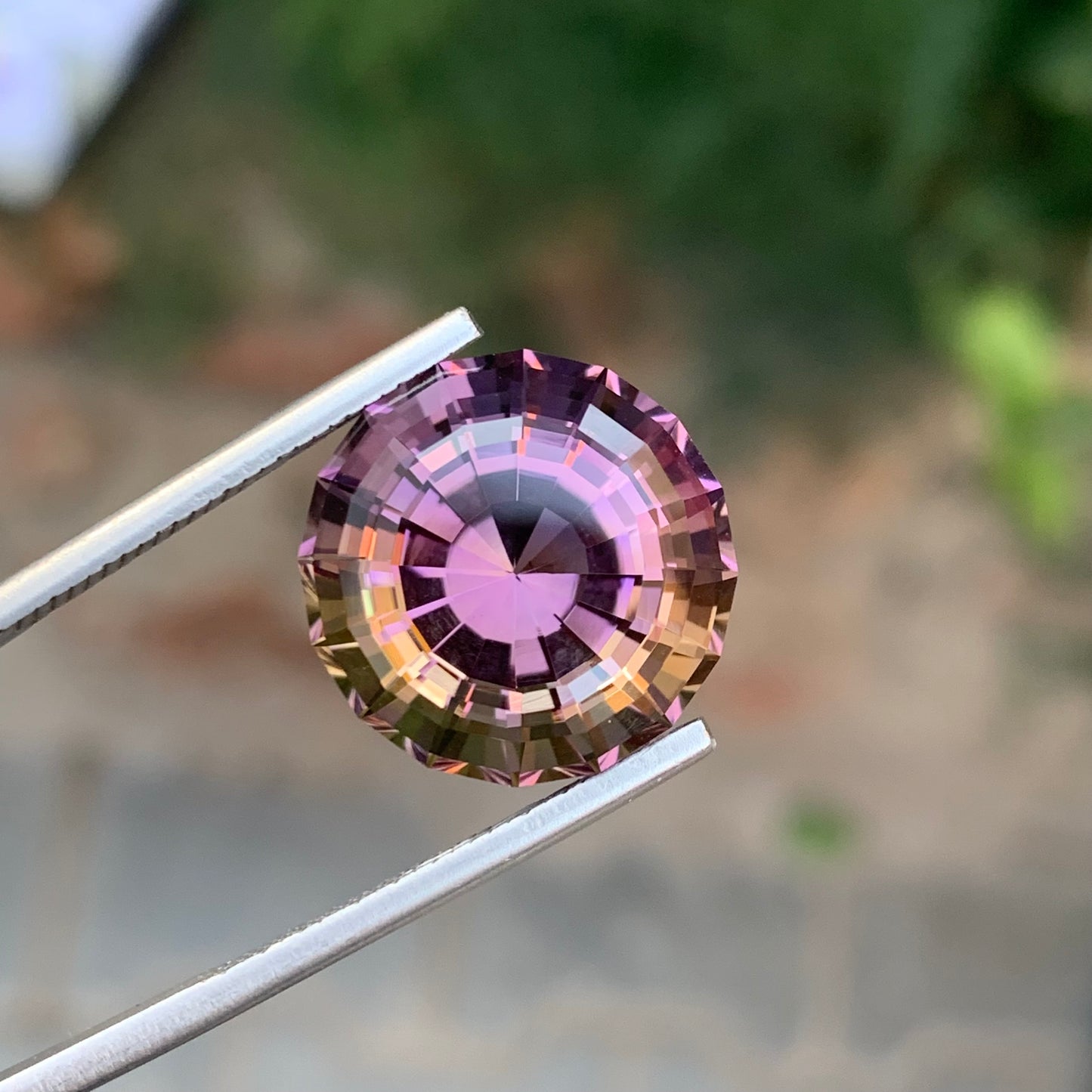 15.15 Carats Faceted Bicolor Ametrine Natural Fancy Cut Bolivian Gem