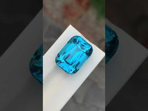 39.85 Carats Gigantic Electric Blue Topaz Stone Cushion Cut Natural Brazilian Gemstone