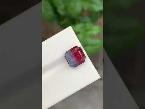 6.60 Carats Loose Bicolor Tourmaline Square Shape