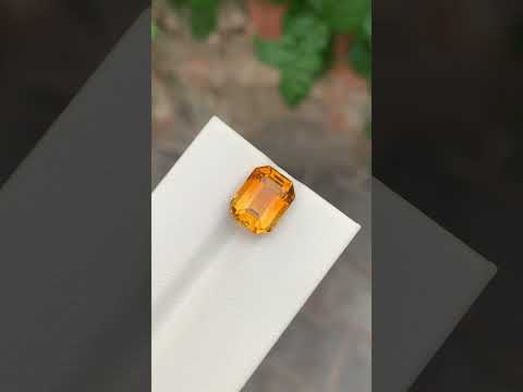 5.15 Carats Loose Orange Citrine Emerald Shape