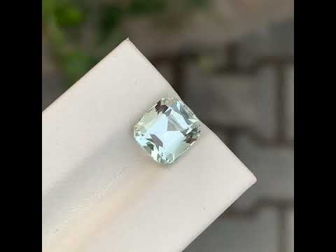 3.20 Carats Green Amethyst Stone Cushion Shape Brazilian Gemstone