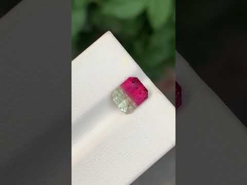 2.45 Carats Loose Bicolor Tourmaline Emerald Shape