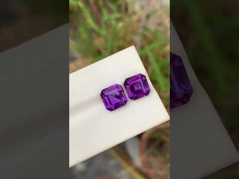 7.65 Carats Loose Amethyst Pair