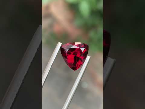 3.95 Carats Red Garnet Trillion Cut Natural African Gemstone