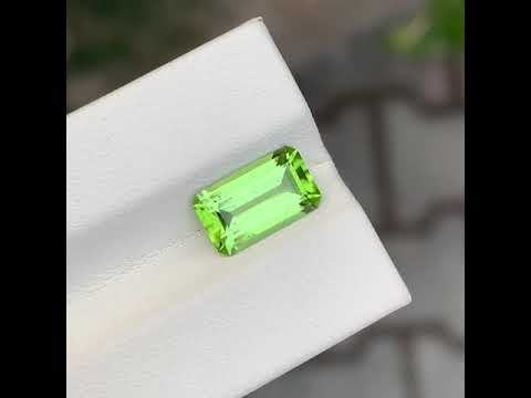 2.50 Carats Green Peridot Stone Emerald Shape Natural Pakistani Gemstone