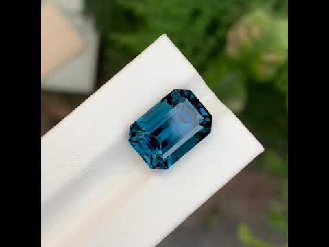 13.20 Carats London Blue Topaz Emerald Shape Natural Brazilian Gemstone