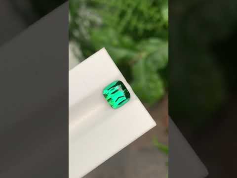 2.45 Carats Greenish Blue Tourmaline Cushion Cut From Afghanistan