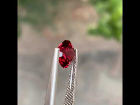 2.25 Carats Cherry Red Garnet Stone Fancy Cut Tanzania Gemstone