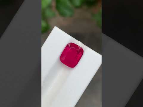 5.05 Carats Rubellite Tourmaline Stone Cushion Cut Afghan Gemstone