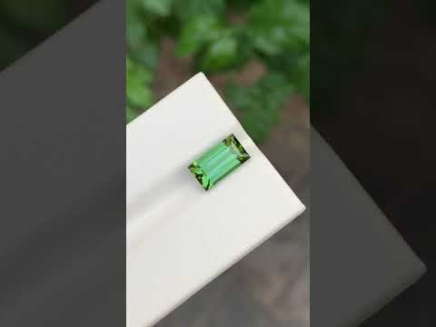 3.15 Carats Loose Green Tourmaline Baguette Shape