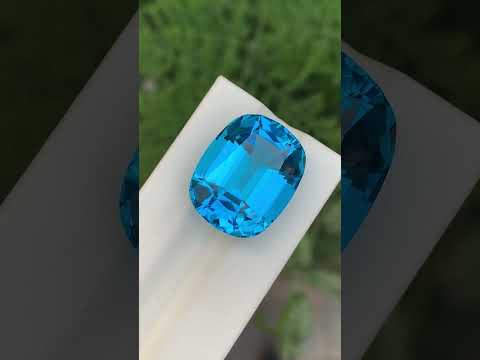 37.45 Carats Electric Blue Topaz Stone Cushion Cut Natural Brazilian Gemstone