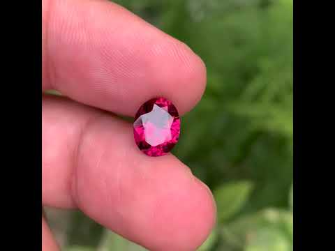 2.30 Carats Rose Red Garnet Stone Oval Cut Tanzania Gemstone